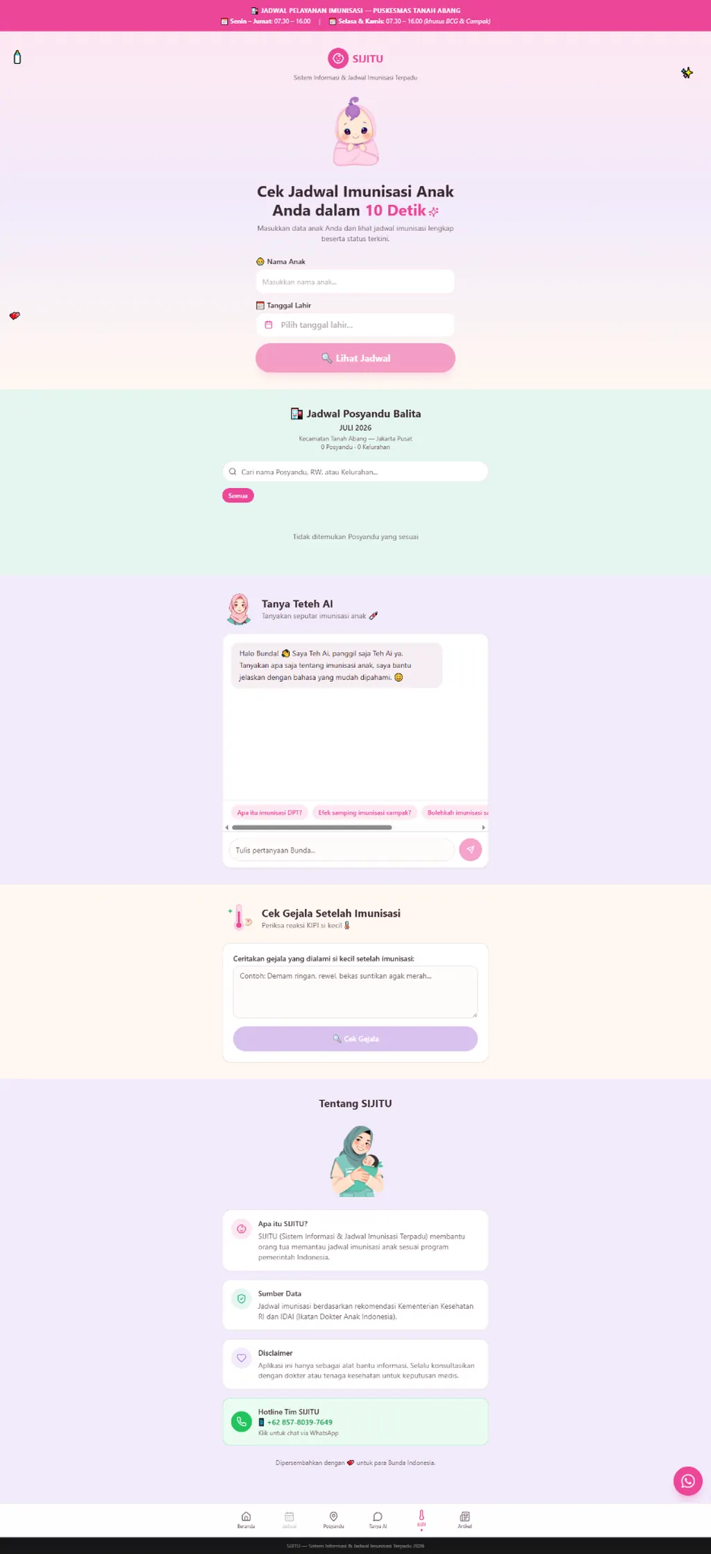 Web App Info Imunisasi desktop preview